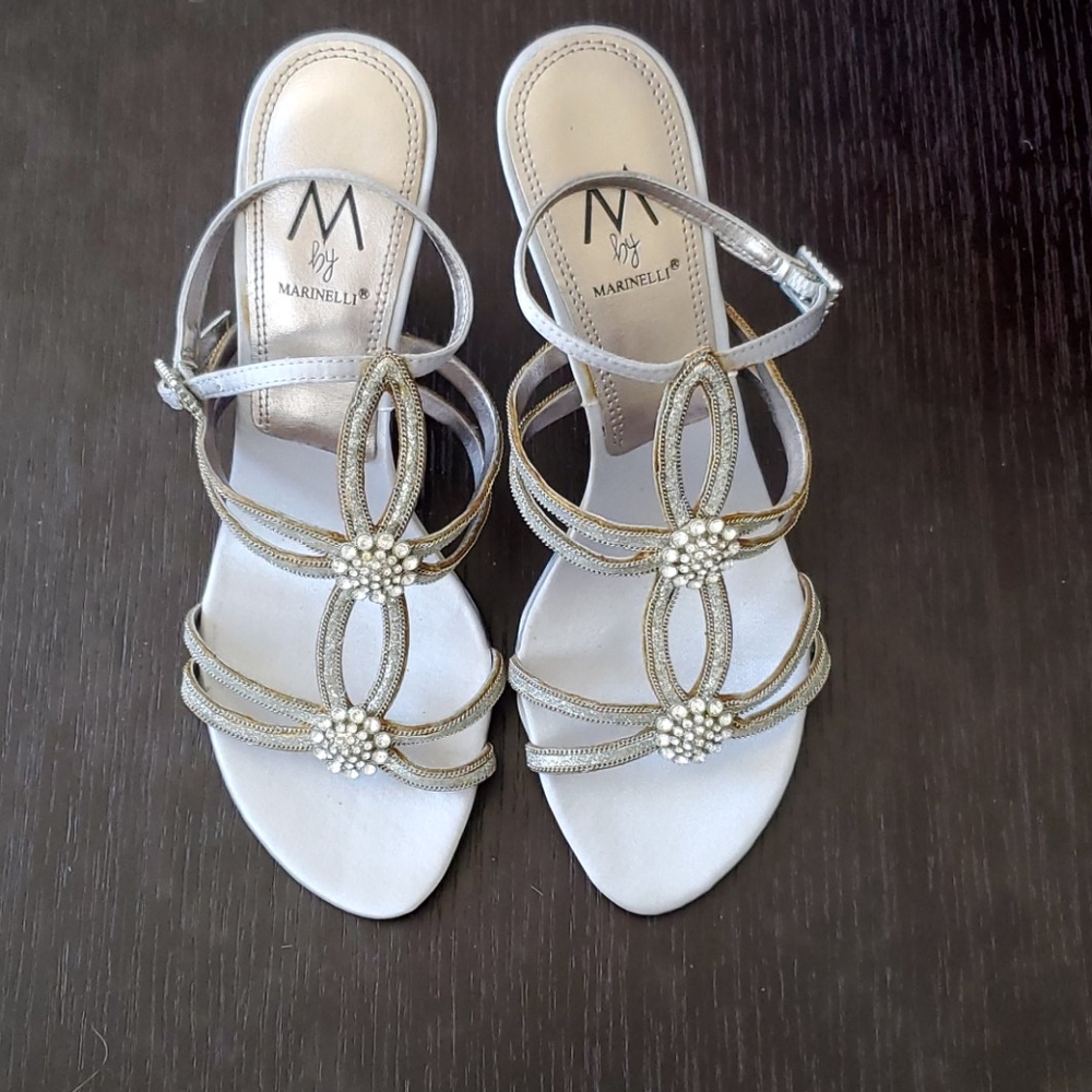 Marineli Silver/stones high heel sandals
